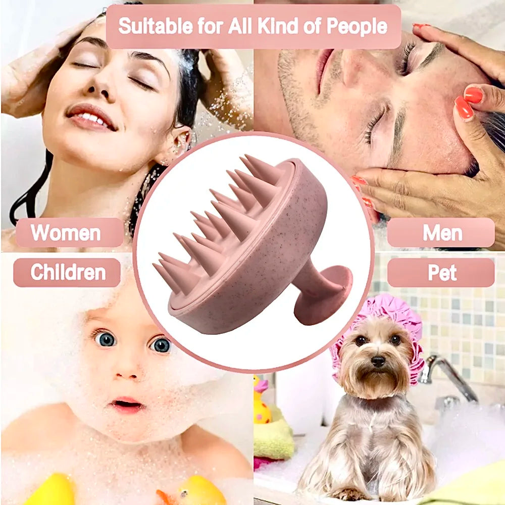 Wheat Straw Silicone Head Wash Clean Care Hair Root Itching Scalp