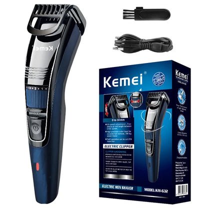 Kemei 0.5-10mm Adjustable Beard Hair Trimmer For Men Rechargeable Mustache Stubble Hair Clipper Face Hair Cutting Machine