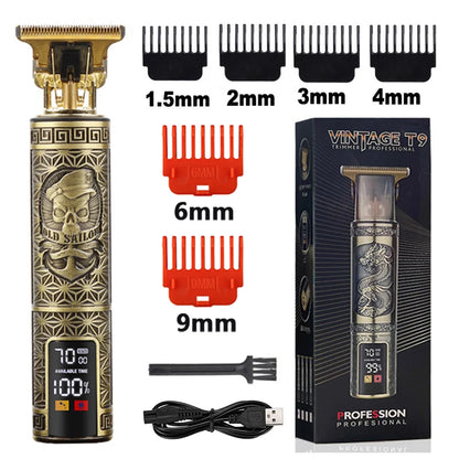 2023 T9 Hair Trimmer Barber Hair Clipper Cordless Hair Cutting Machine Beard Trimmer Shaving Machine Electric Razor Men Shaver