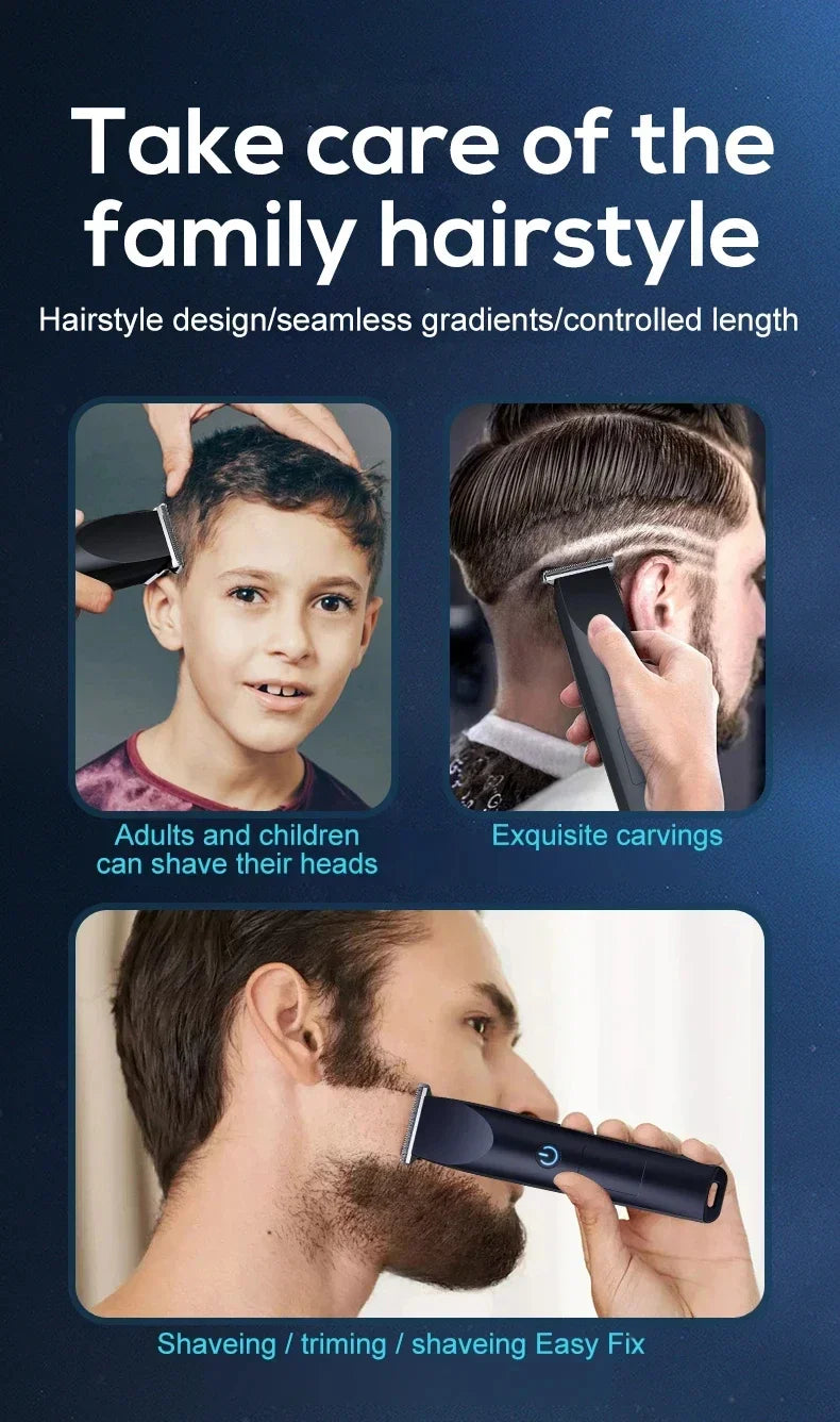2026New Electric Hair Clipper Hair Trimmer for Men Body Groomer & Pubic Waterproof Hair Trimmer Replaceable Ceramic Blade