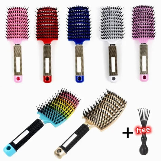 Hair Brush Detangling Hairbrush Bristle&Nylon Women's Wet Curly Hair