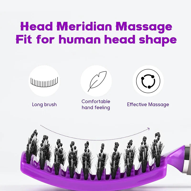Detangling Hairbrush Scalp Massage Comb Bristle Nylon Women Magic