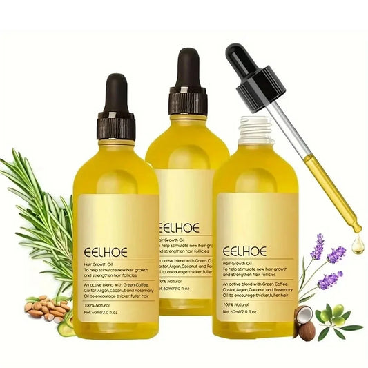 1/2/3pcs Natural Hair Growth Oil Rosemary Anti Hair Loss Regrowth