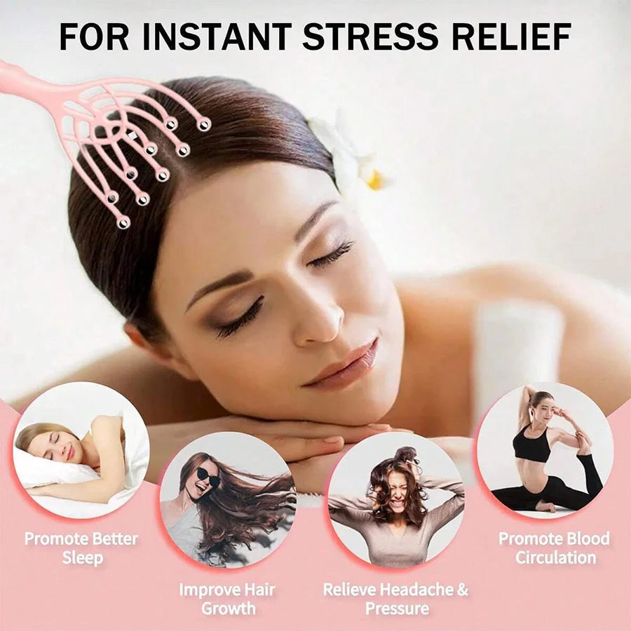 9 Claws Head Massger Streamlined Ball Deep Stress Relaxation Scalp