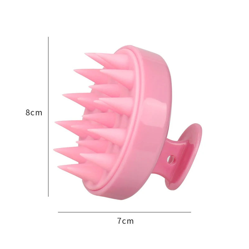 Silicone Shampoo Brush Head Scalp Massage Comb Hair Root Itching Clean
