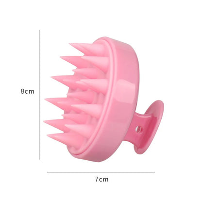 Silicone Shampoo Brush Head Scalp Massage Comb Hair Root Itching Clean
