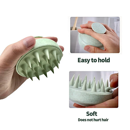 Wheat Straw Silicone Head Wash Clean Care Hair Root Itching Scalp