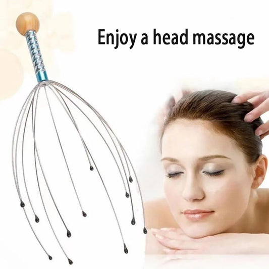 1Pc/2Pcs Handheld Head Massager Stainless Steel Engraved Head Massager