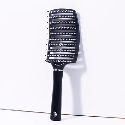 1pc black large curved nylon hair brush design ventilation brush,