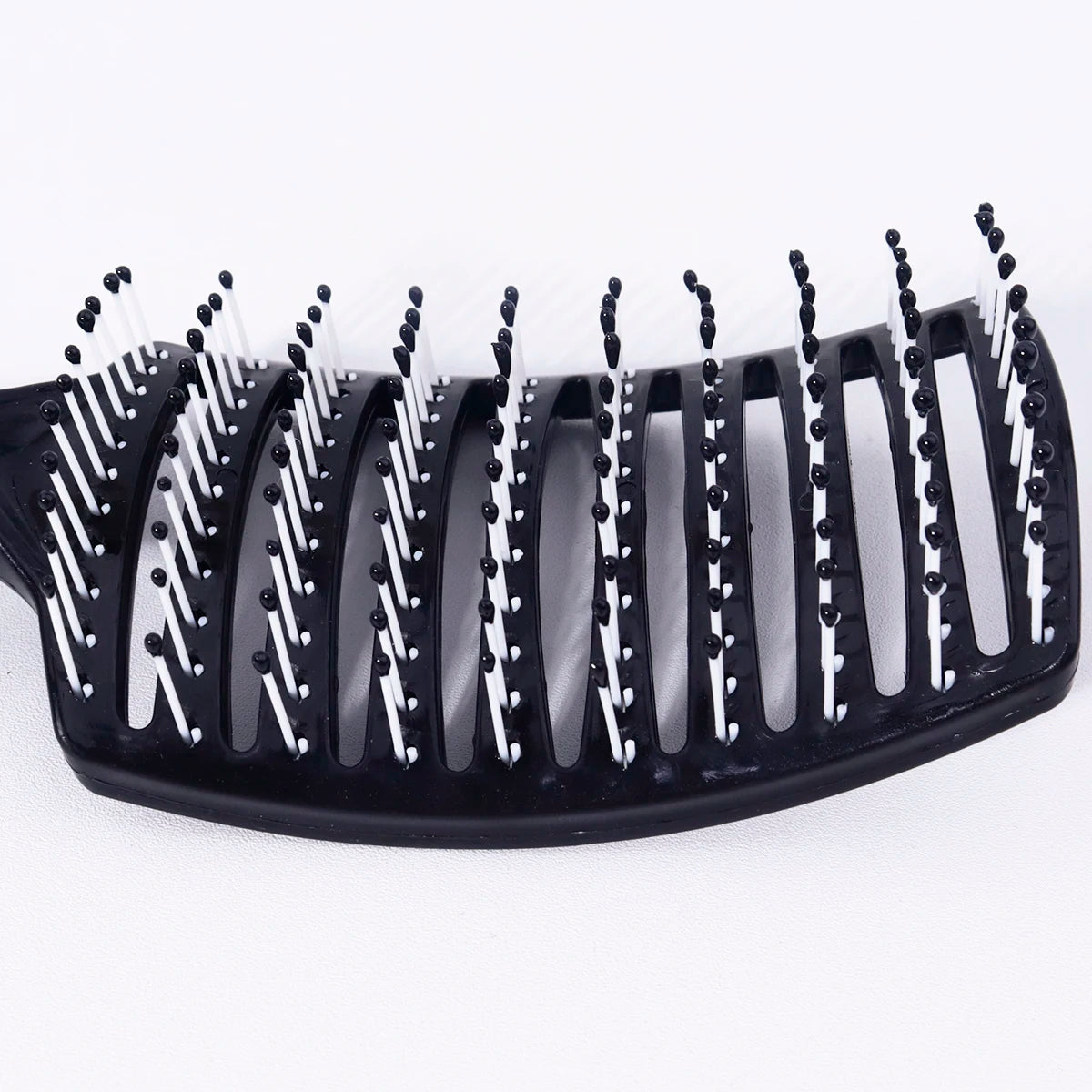 1pc black large curved nylon hair brush design ventilation brush,