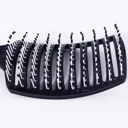 1pc black large curved nylon hair brush design ventilation brush,