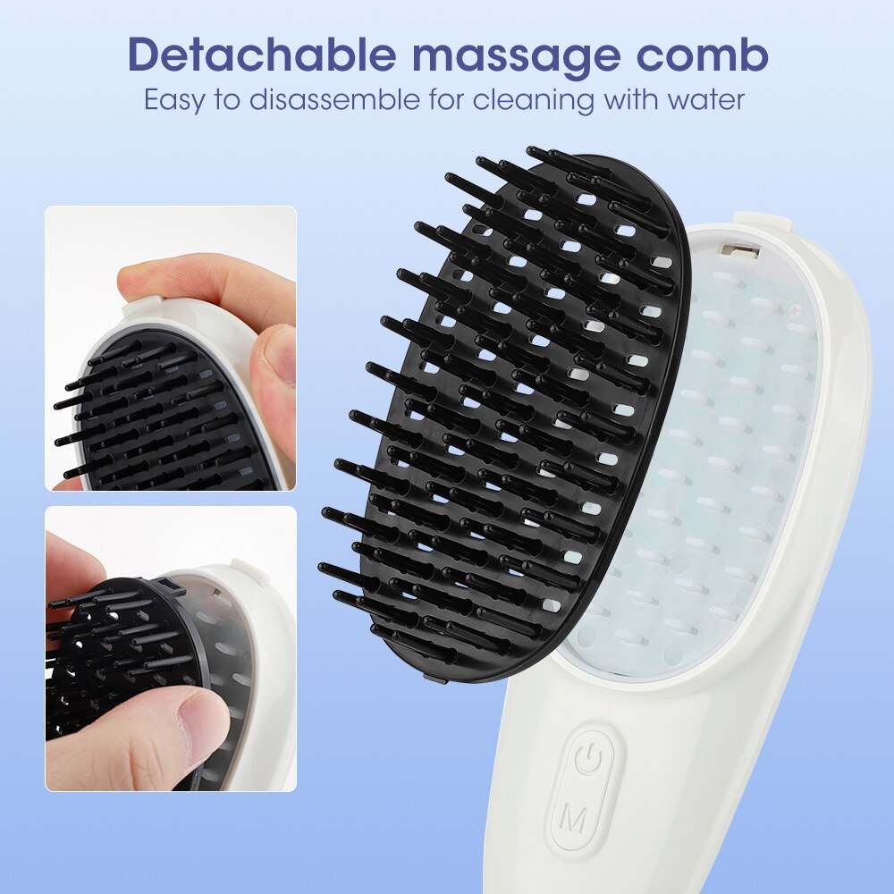 Red Blue Light Electric Massage Comb Scalp Head Massager Photon