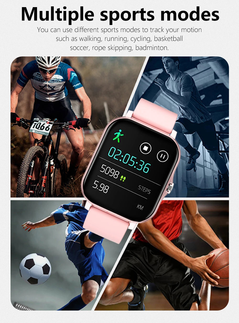 Sport Smart Watch Fitness Clock Health Monitor Waterproof Smartwatch Bluetooth Call Watches for Men Women IOS Android Phone 2025