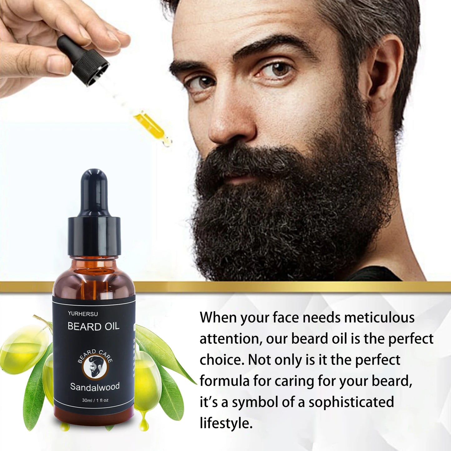 YURHERSU30ml new facial hair and beard growth oil is suitable for