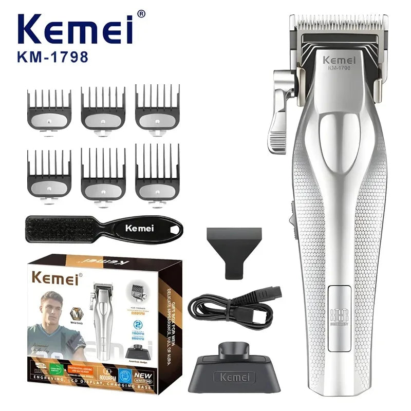 Kemei Hair Trimmer Professional Hair Clipper Electric Haircut Machine Rechargeable Hair Clipper 0 MM Trimmer for Men KM-3023-702