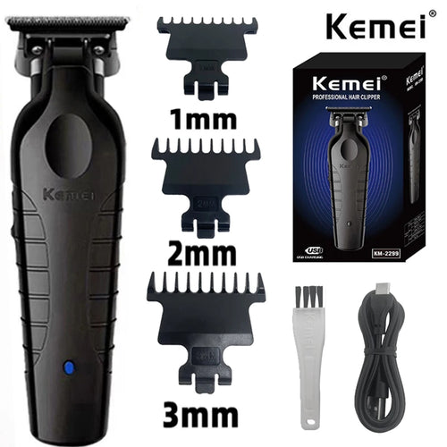 Kemei 2299 Barber Cordless Hair Trimmer 0mm Zero Gapped Carving