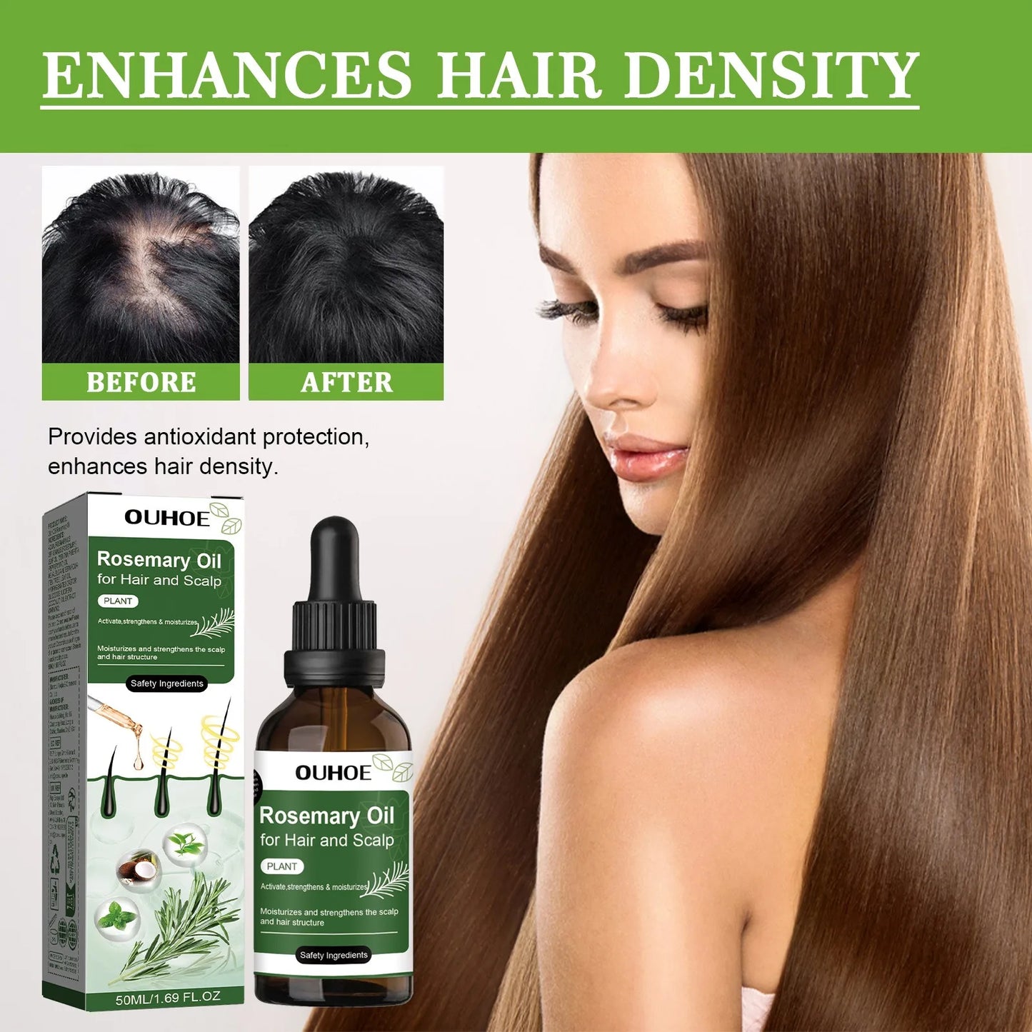 Rosemary Hair Growth Oil Hair Care Thickness Loss Deep Nourishing