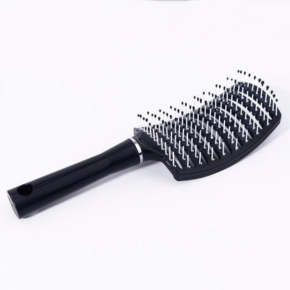 1pc black large curved nylon hair brush design ventilation brush,