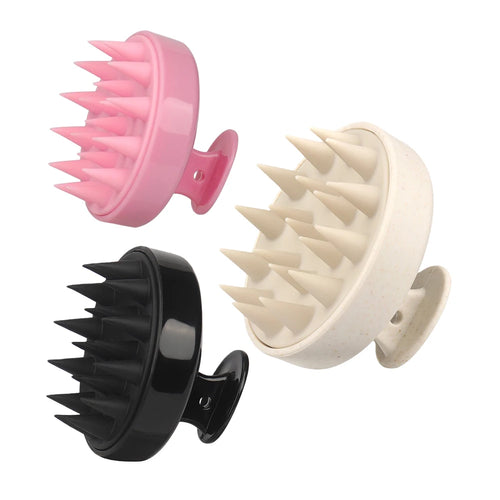 Silicone Shampoo Brush Head Scalp Massage Comb Hair Root Itching Clean