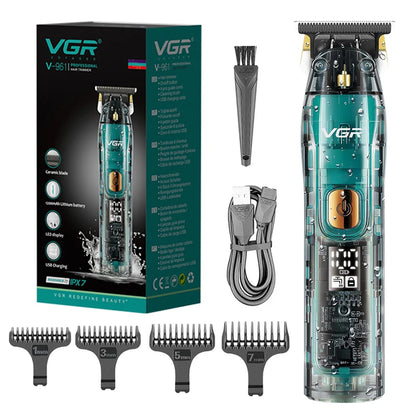 Original VGR Professional Hair Trimmer For Men Electric Beard Trimmer Rechargeable Hair Clipper Washable Haircut Barber Shop Kit