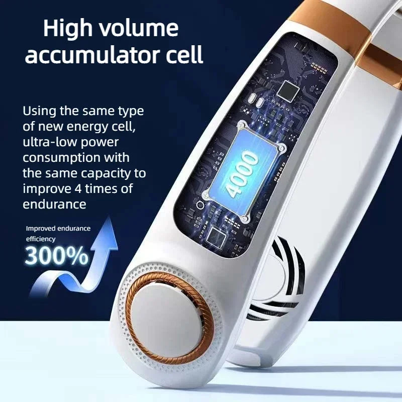 JKUOO Neck Fan Rechargeable, Personal Portable Fan Battery Operated,