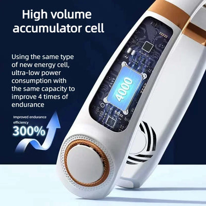 JKUOO Neck Fan Rechargeable, Personal Portable Fan Battery Operated,