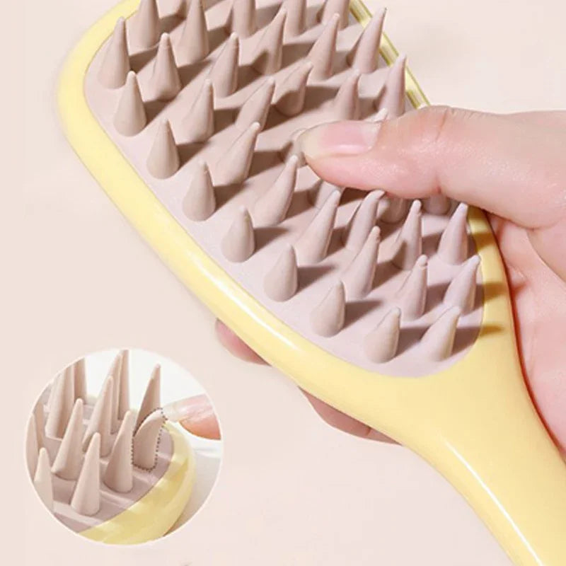 Long Handle Shampoo Brush Silicone Scalp Massage Hair Brush Head