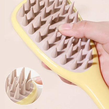 Long Handle Shampoo Brush Silicone Scalp Massage Hair Brush Head