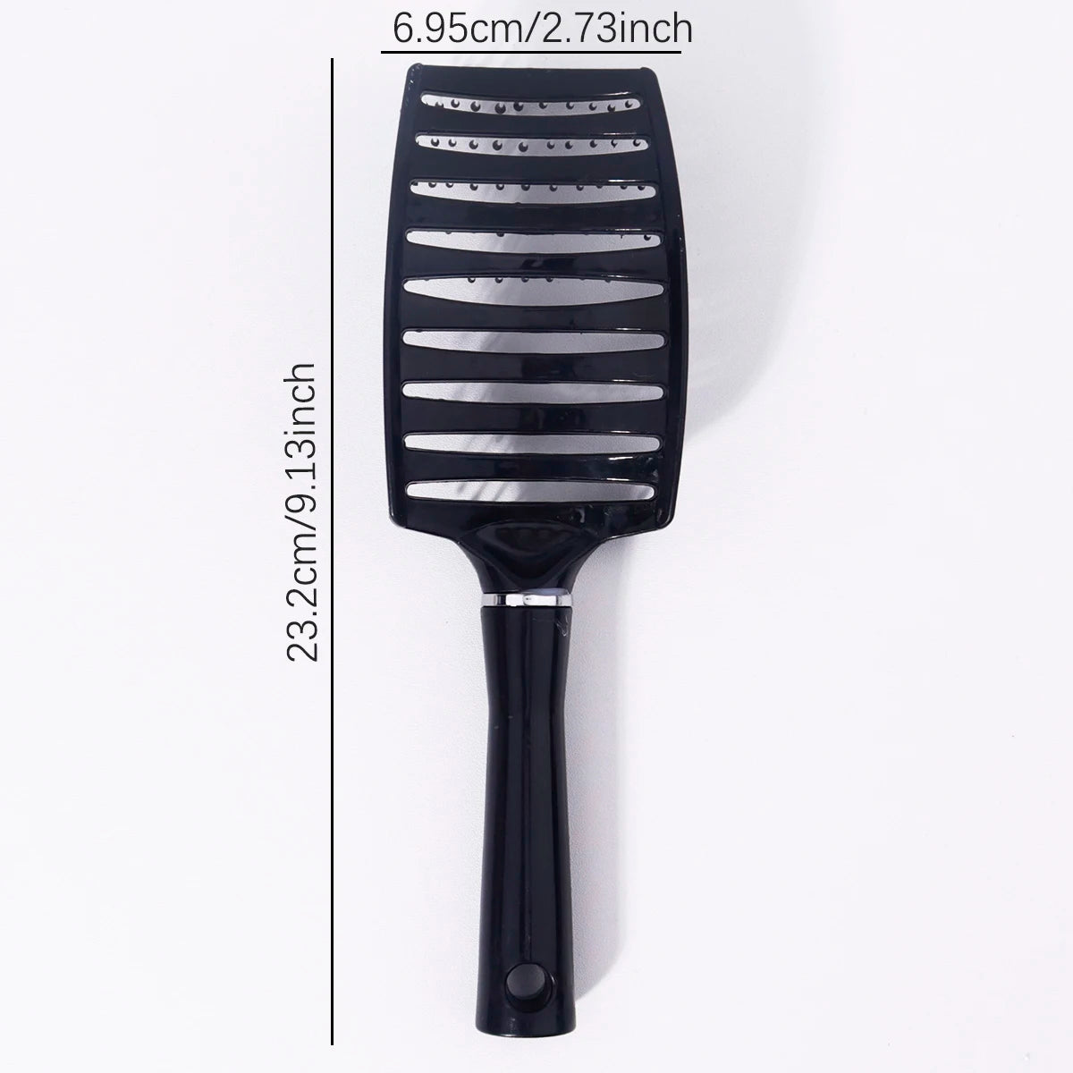 1pc black large curved nylon hair brush design ventilation brush,