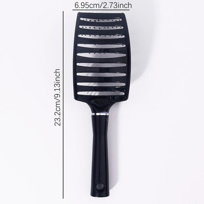 1pc black large curved nylon hair brush design ventilation brush,