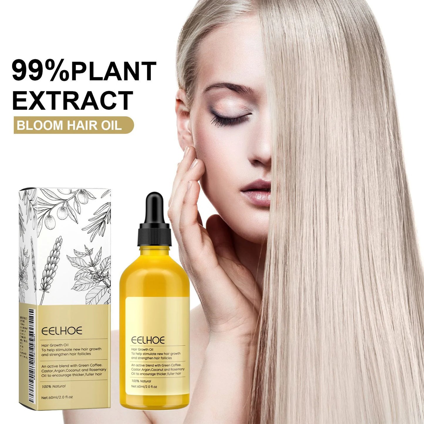 1/2/3pcs Natural Hair Growth Oil Rosemary Anti Hair Loss Regrowth