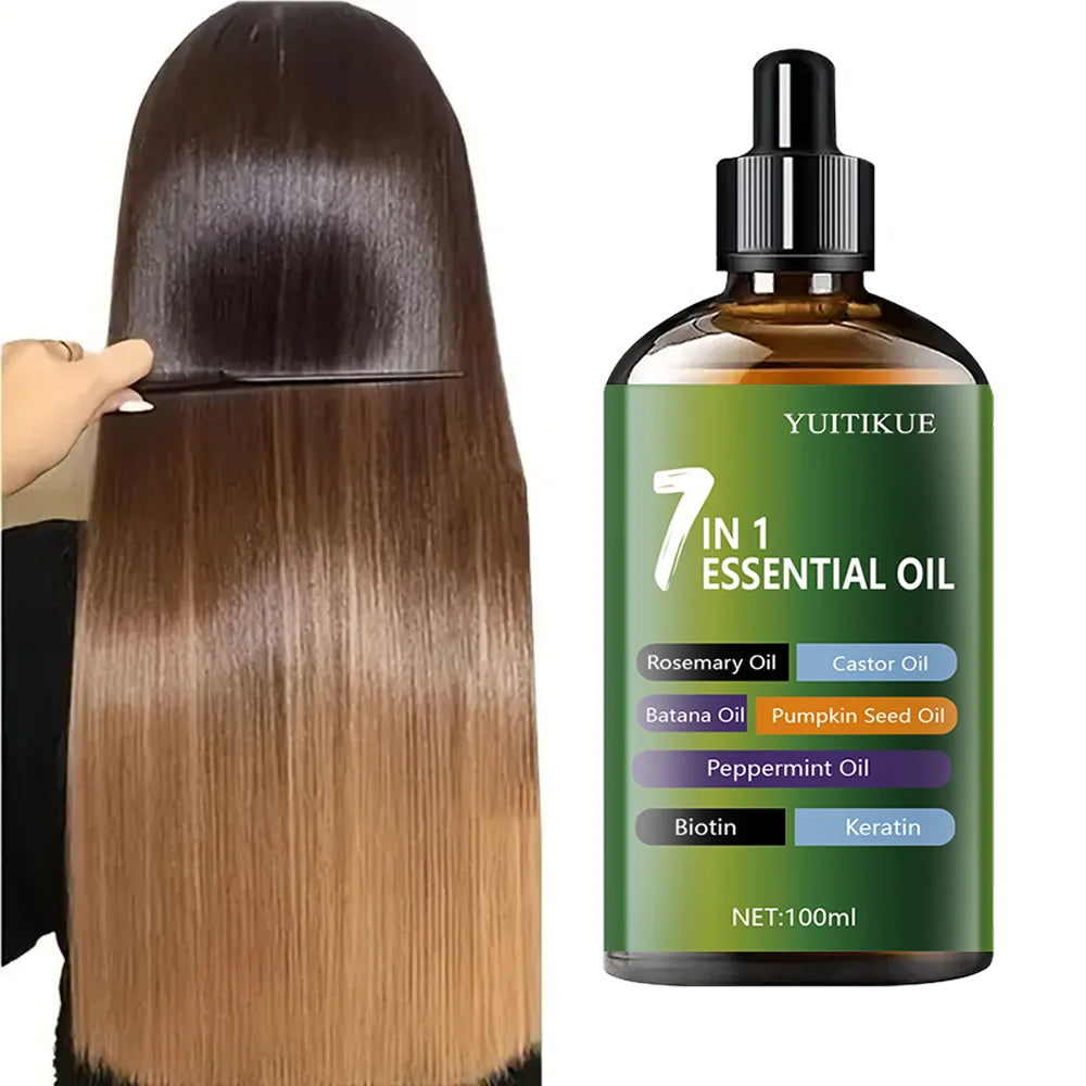 YUITIKUE 7 in 1 Essential oil Hair Treatment Infused with Rosemary,
