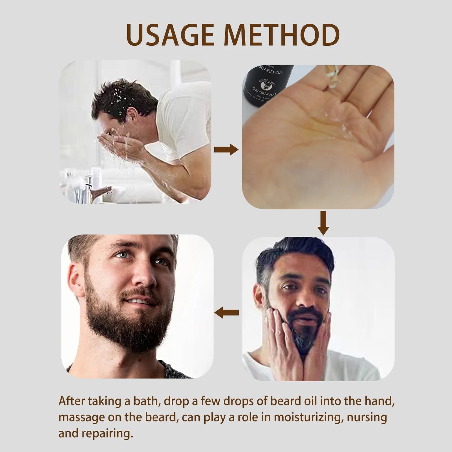YURHERSU30ml new facial hair and beard growth oil is suitable for