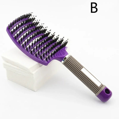 Detangling Hairbrush Scalp Massage Comb Bristle Nylon Women Magic