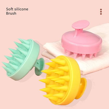 Silicone Shampoo Brush Head Scalp Massage Comb Hair Root Itching Clean