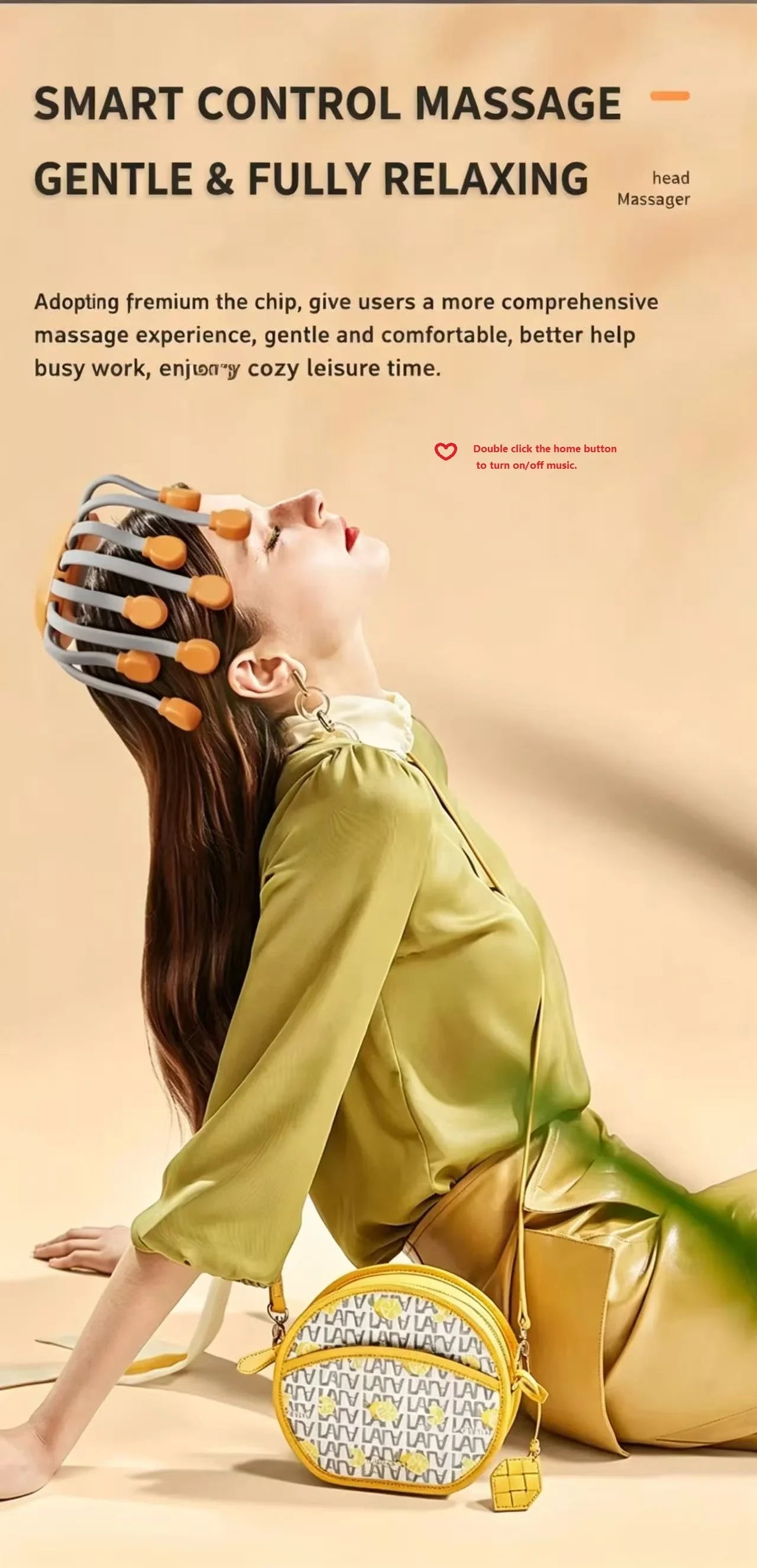 Orange Octopus Head Massager, 10/20 Independent Massage Heads,