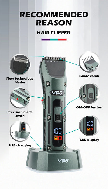 VGR Long Life Hair Trimmer Powerful Power Hair Trimmer Set for Men with Base series hair trimmer