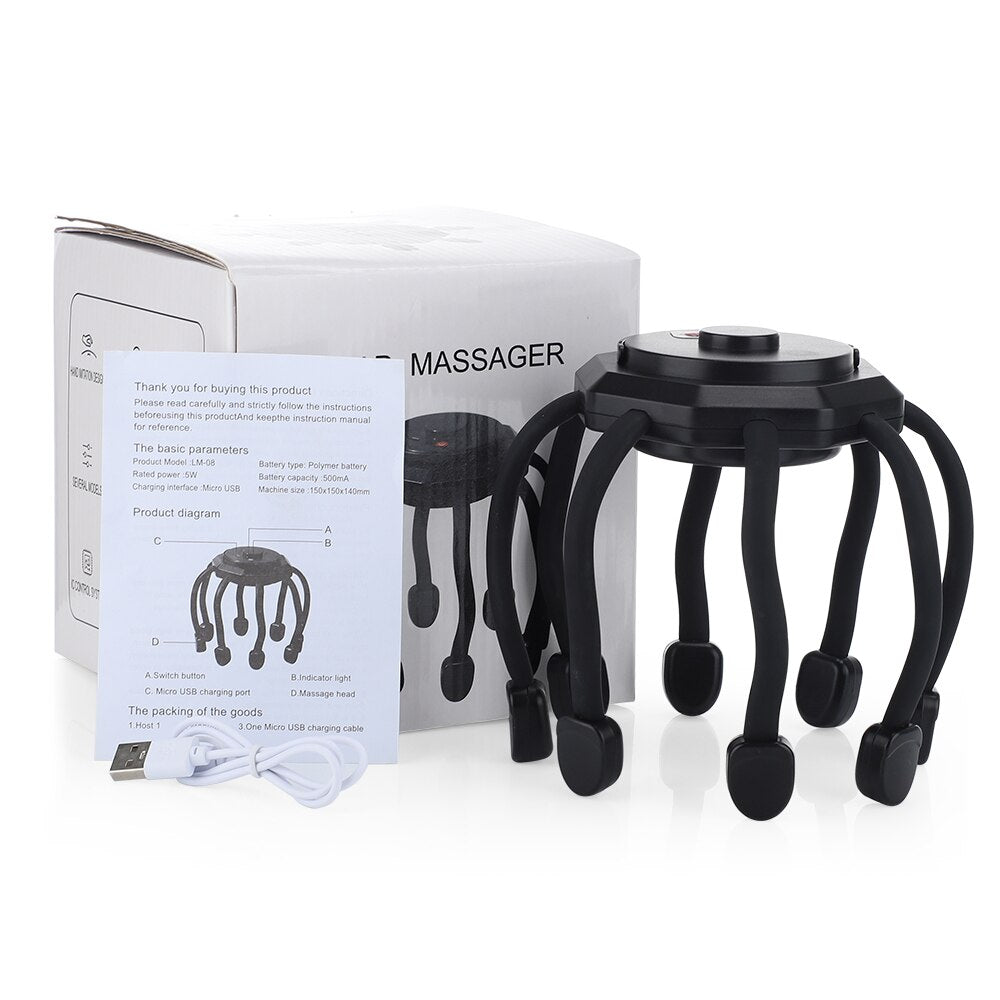 Octopus Electric Head Massager 3 Modes Vibration Massage Scalp Relieve