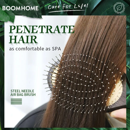 Black Color Steel Hair Brush Women Head Scalp Massage Airbag