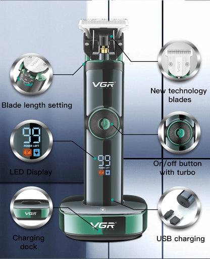 VGR Long Life Hair Trimmer Powerful Power Hair Trimmer Set for Men with Base series hair trimmer