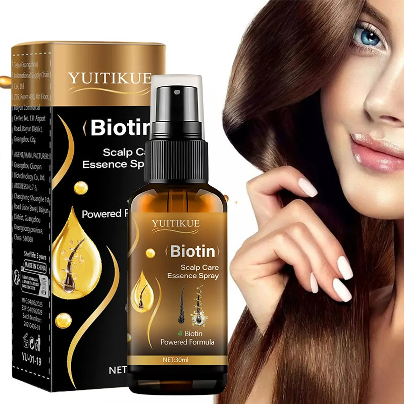 Biotin scalp care essence spray, biotin-driven formula, nourishes the