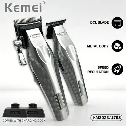 Kemei Hair Trimmer Professional Hair Clipper Electric Haircut Machine Rechargeable Hair Clipper 0 MM Trimmer for Men KM-3023-702
