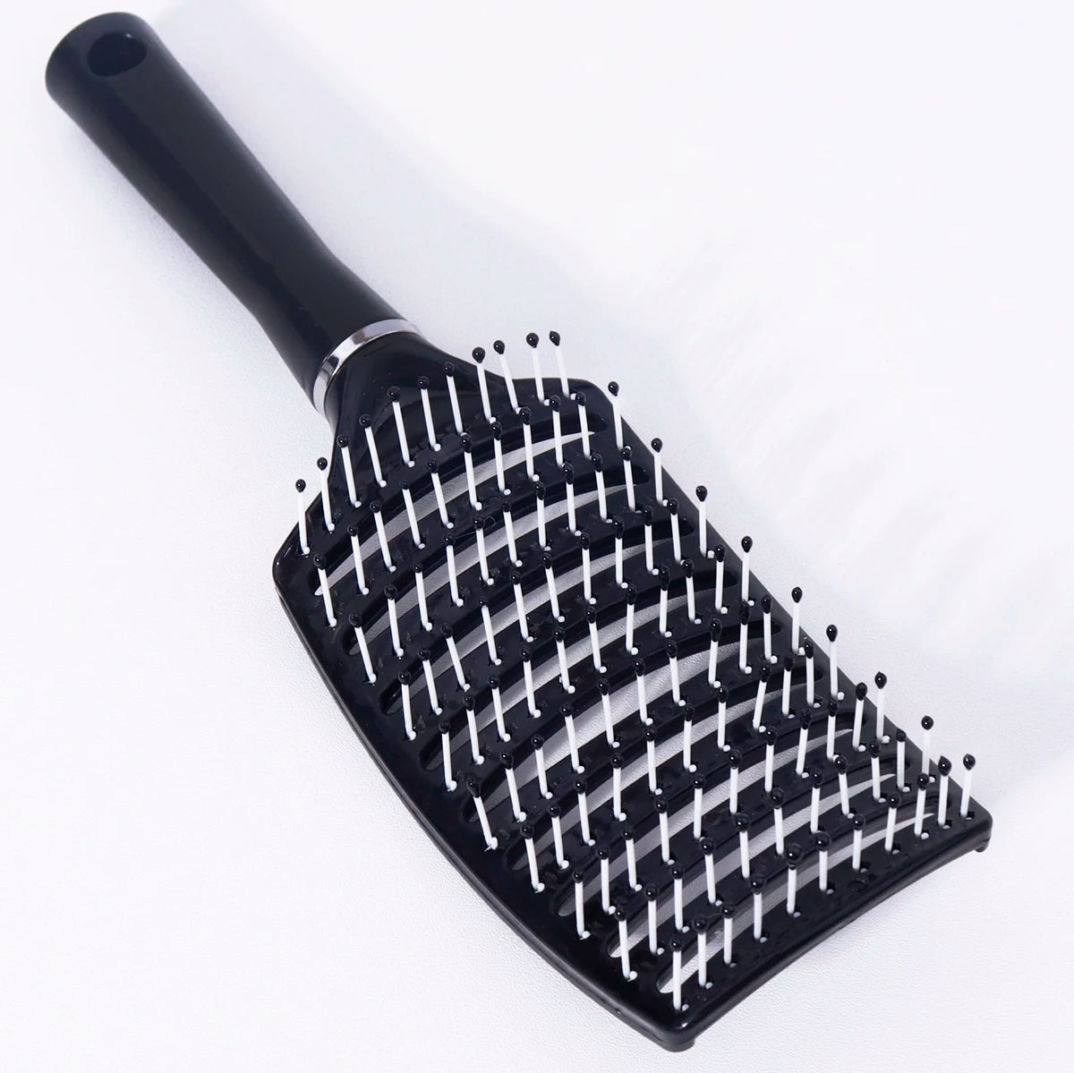 1pc black large curved nylon hair brush design ventilation brush,