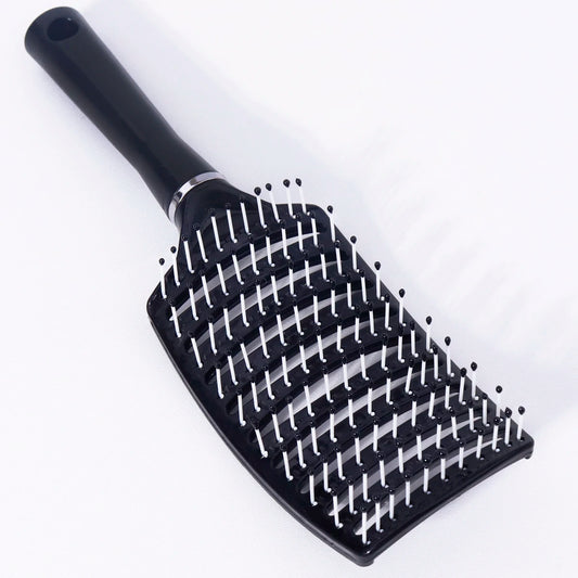 1pc black large curved nylon hair brush design ventilation brush,