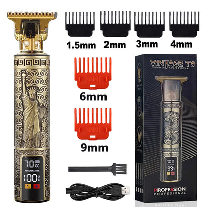 2023 T9 Hair Trimmer Barber Hair Clipper Cordless Hair Cutting Machine Beard Trimmer Shaving Machine Electric Razor Men Shaver