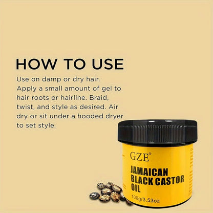 GZE JAMAICAN Black Castor Oil Pure Cold-Pressed for Hair Growth, Skin
