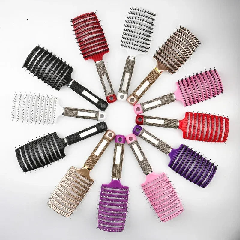 Detangling Hairbrush Scalp Massage Comb Bristle Nylon Women Magic