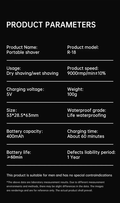 Mini Electric Smart Shaver Household Car Shaver Digital Display Dual Blade Rechargeable Shaver Powerful Beard Trimmer Tool