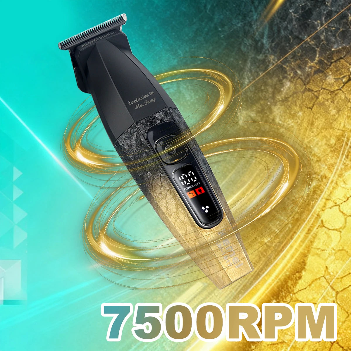 Kemei KM-1817 Hair Trimmer for Men DLC Blade T-Blade 7500RPM Full Metal LCD Display Low Noise Professional Finishing Machine