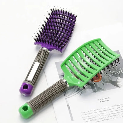 Hair Brush Detangling Hairbrush Bristle&Nylon Women's Wet Curly Hair